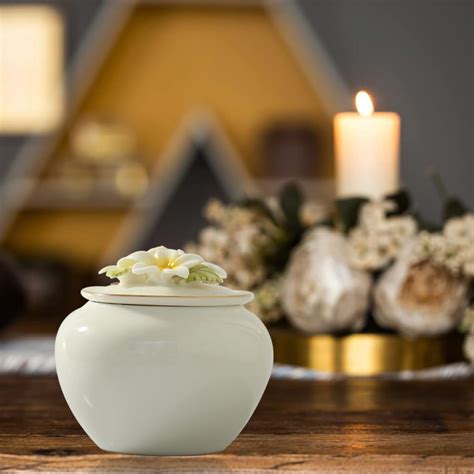 Small ceramic urns for ashes.  These small pet urns for ashes are loving memoria...