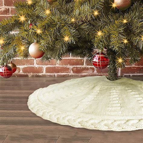  OurWarm 36 Inch Christmas Tree Skirt, Red White Tree Skirt with Christmas Tree and Holly Leaf Pattern, Small Christmas Tree Mat Rustic Farmhouse Ornaments for Holiday Party Christmas Decorations 4.1 out of 5 stars . 