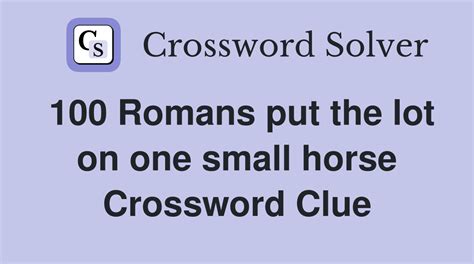 Small horse - crossword puzzle clue