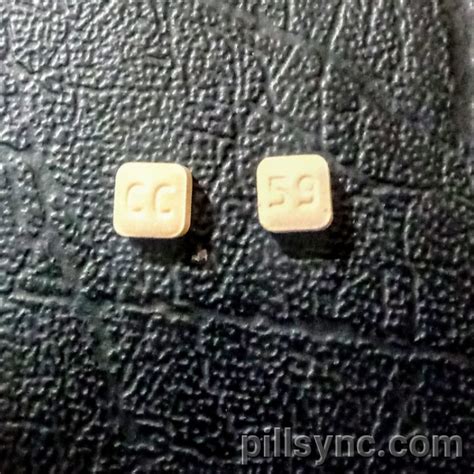 Small square pill cc 59. small square pill with CC 59 - I have a small square pill with CC on one side and 59 on the other side. What is it used to treat? ## I've yet to come across the CC 59 imprint, but did however, locate... 