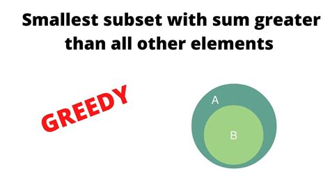 Smallest subset with sum greater than all other elements.  While MFF buil...