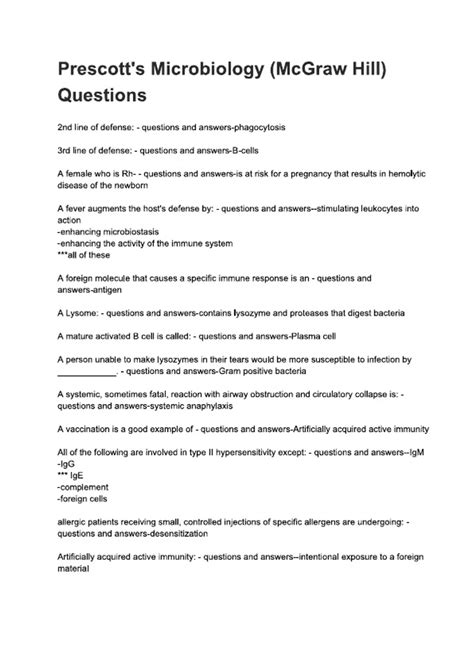Smart Learn Prescotts Microbiology Answers