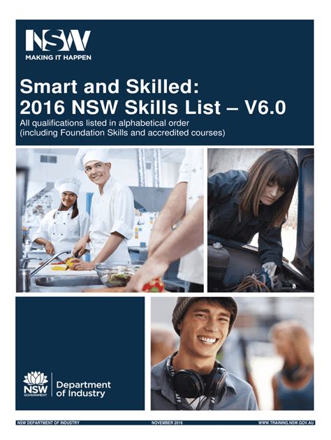 Smart and Skilled NSW Skills List – v13