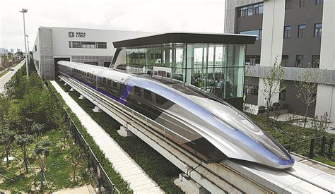 Smart train in china.  The futuristic system, featuring track-less trains and ...