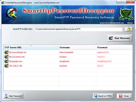 SmartFTP - FFFTP Password Recovery