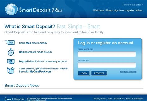Smartdeposit com. Effective Friday, September 9th, 2016 Family and Friends will no longer be able to make Credit Card deposits at SmartDeposit.com. Family and Friends will be able to make deposits to at any of four (4) locations listed below using the Lobby Kiosks. These deposits will be Cash only. Lobby hours for deposits are 07:15 am – 10:00 pm. Main Jail 
