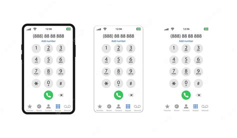 Smartphone dial keypad design. Keyboard template in touchscreen device