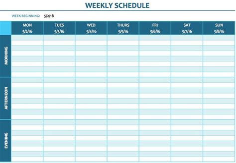 Smartsheet Free Weekly Schedule Templates For Excel Smartsheet 407793bf
