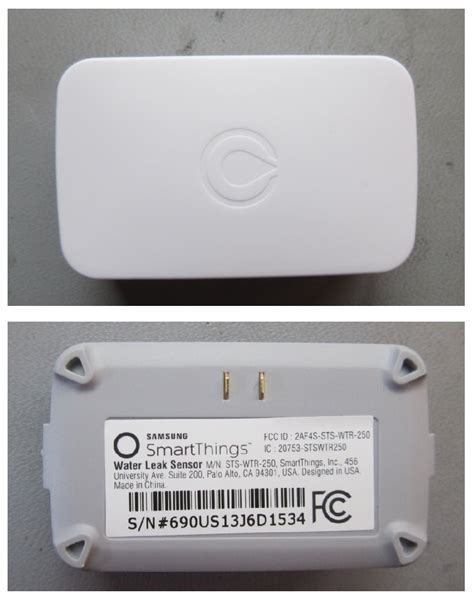 Smartthings water leak sensor battery.  Batteries are fresh, dated 2030 expi...
