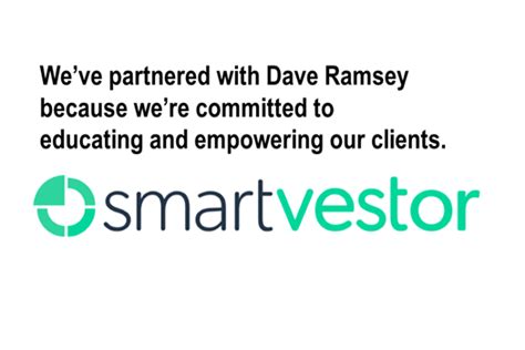 Smartvestor pro. Our team at GoalFusion is proud to be part of Dave Ramsey’s SmartVestor Pro program. Jared introduced the team to the SmartVestor program and it’s been a part of the GoalFusion practice since 2020. Jared's journey with Dave started back in 2015 after reading the Total Money Makeover book and starting his debt-free journey alongside his wife ... 