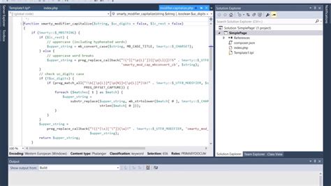 Smarty PHP Template Engine in Visual Studio