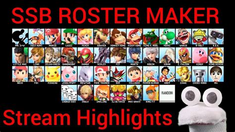Over 250,000 Smash Bros. fans from around the world have come to discuss these great games in over 19 million posts! You are currently viewing our boards as a visitor. ... The Super Smash Bros. Roster Maker (Version 11.0 available) Thread starter Jakor; Start date May 28, 2013;. 
