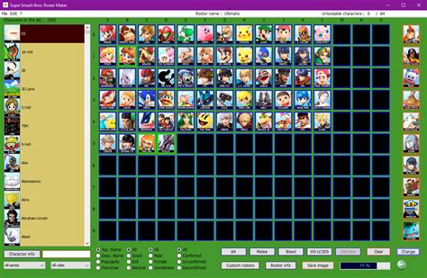 Brand new to Roster Builder and Super Smash Bros. are Real World Stages! Take fighters to famous landmarks and cities from around the world. Roster Builder is a free fan project made by Connor Rentz and is in no way endorsed by Nintendo. Roster Builder is the ultimate Super Smash Bros. image pack to create your very own personalized, high ...