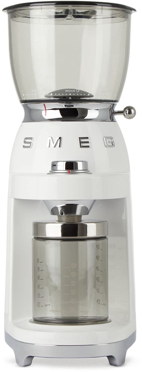 Smeg 50s Retro Style Coffee Grinder - White - The Good Guys