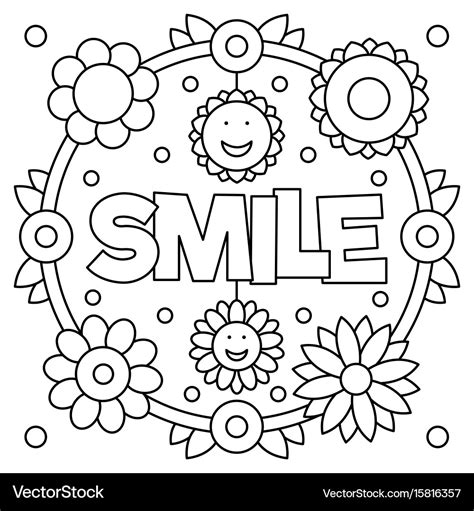 Smile coloring page Royalty Free Vector Image VectorStock