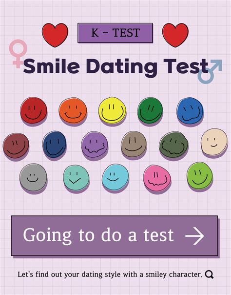 Smile dating test quiz. Smile Dating Test dives into your dating persona using fun, color-coded smileys. Learn about this viral trend and discover your unique dating style. ... The viral status of this smile quiz isn’t merely the outcome of an innovative approach to personality analysis; it’s also a reflection of our inherent curiosity about ourselves, ... 