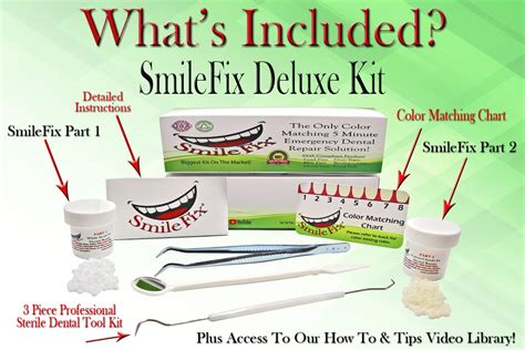 SmileFix - DIY Dental Repair Kit. SmileFix - DIY Dental Repair Kit. Skip to content. Log in / Register. Cart (0) Search. Home; Buy Now; Testimonials; Frequently Asked Questions; Videos; The SmileFix Guarantee; Contact Us; Log in / Register. Sale SmileFix Kit. $29.99 $39.99 ...