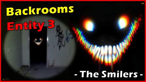 In the game Inside the Backrooms, The Smiler (ENTITY #3) is a static 2D PNG image with a perpetual grin that appears in dark areas in the Dark Rooms. It kills players if looked at for too long in the dark. In the lurking darkness, these walls shelters something mysterious, a "bright smiling thing" that stands out from the shadows. Rumors says that it's has a physical body that cannot be seen ... 