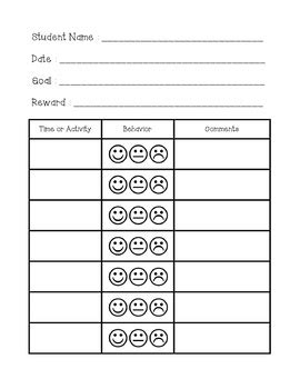 Smiley Face Behavior Chart Template