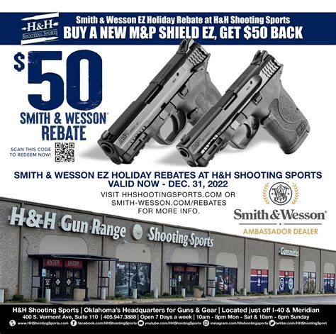 Jan 22, 2024 · January 22, 2024 by tamble. Smith And Wesson Rebate List 2024 – If you’re a firearms enthusiast, you’re likely familiar with the anticipation that comes with rebate programs. In 2024, one of the most sought-after rebate lists is from none other than Smith and Wesson, a name synonymous with quality in the firearms industry.