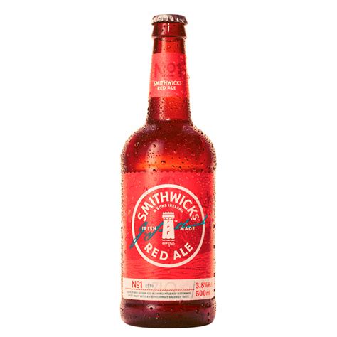 Smithwicks red ale. The distinctive Ruby Red colour makes it unmistakably Smithwick's. With a refreshingly balanced taste, this is a blend of mild hops, sweet malt, ... 