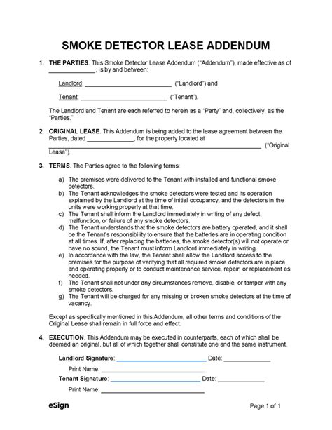 Smoke Detector Addendum - Fill and Sign Printable Template Online