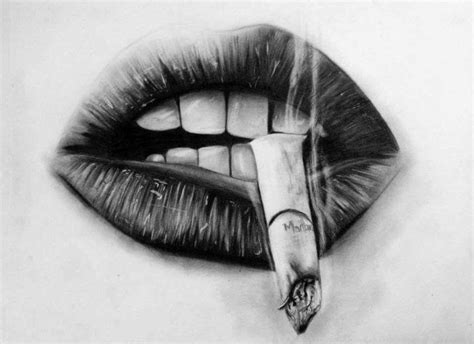 Smoking Lips Drawing