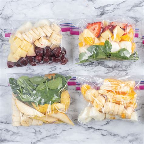 Smoothie packs. 1. Have a plan so your smoothies taste good. You'll notice that I've used a formula to help with this. The right proportions of ingredients makes all the difference! … 
