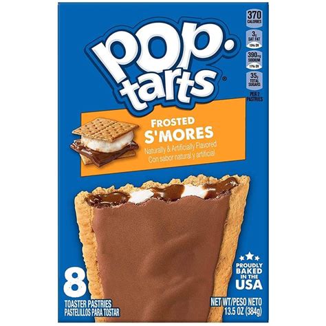 Smores poptart. Frosted S’mores. $4.14 Walmart. $4.19 Instacart. $2.99 Target. S’mores Pop-Tarts take the top spot on this list because, in addition to being delicious, they are the most like the edible item they claim to emulate. Served warm, they transform into a literal, actual toasted s’more. The marshmallow is gooey. 