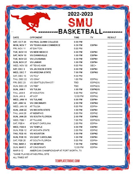 The official 2022-23 Men's Basketball schedule for the University 