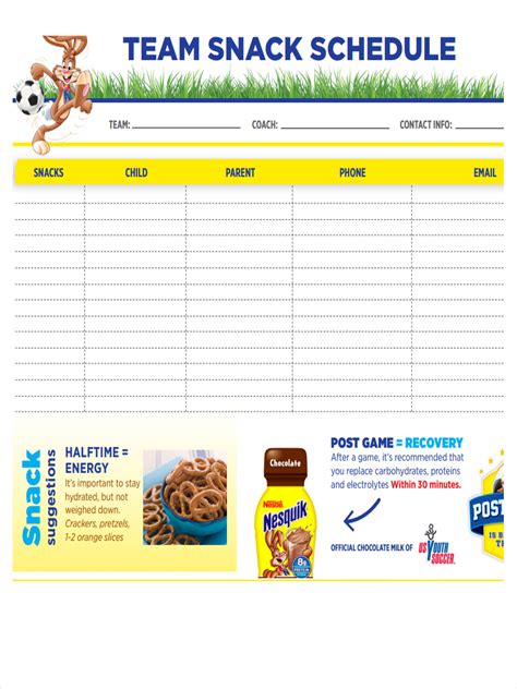 Snack Schedule Examples 8+ Samples in PDF Examples