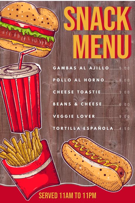 Snack Shack Menu Template - Etsy