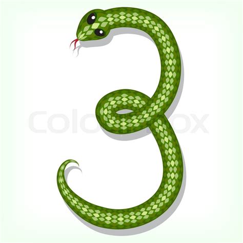 Snake font Digit 3 Stock vector Colourbox