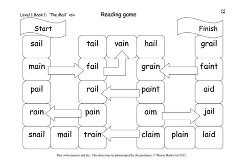 Snakes and Ladder activities - Phonic Books