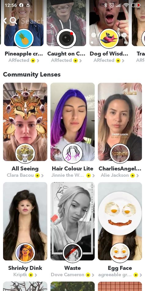 Snapchat lens. When applying a lens, Snapchat may also ask you to make a silly facial gesture, like opening your mouth or raising your eyebrows, so that the lens fits properly. If you don’t like any of ... 