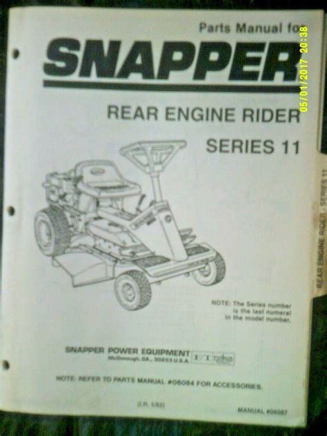 Snapper series 11 rear engine rider riding mower parts catalog book manual 06087. - Manuale tv led da 47 pollici lg.