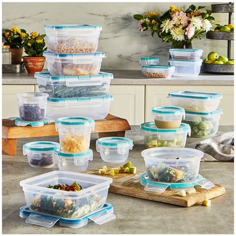 Item #: 1109331. UPC #: 884408024291. Good food is good to go—to office, freezer, fridge or cupboard—thanks to these lock-in-place lids and durable Pyrex® glass containers. The colorful plastic lids in this 10-piece Snapware set seal out air and prevent leaks. Just fill, label, stack, and then nest to store compactly till you need them again.. 