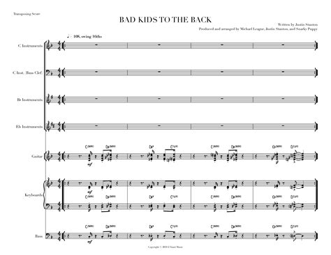 Snarky Puppy Bad Kids To The Back C Instruments PDF