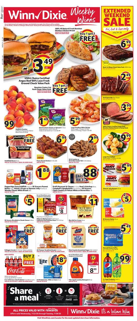All of the new Winn Dixie weekly specials can be fo
