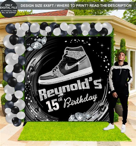A Sweet Sixteen Backdrop is an eye-catching and often personalized decoration used to set the scene for a Sweet 16 party. Our Custom Sneaker Ball Party is made from premium materials that are durable and long-lasting. The high-quality fabric will not only look beautiful but will also last a long time.