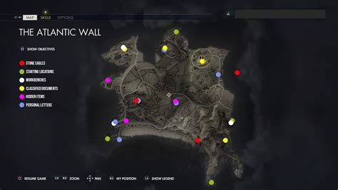 Interactive map of The Berghof residence where the action of mission Wolf Mountain takes place. This mission was added to Sniper Elite 5 in the first DLC titled "Target Führer - Wolf Mountain". The map marks the locations of items such as Classified Documents, Hidden Items, Stone Eagles, Personal Letters, Workbenches, and other noteworthy locations.. 