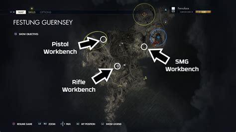 Sniper elite 5 festung guernsey workbench. In Sniper Elite 5, you can complete two side quests on Guernsey Island. Our mission guide will help you sabotage the radio communications and the second Mirus battery. Our walkthrough of Mission 5 (Festung Guernsey) includes optional tasks. This guide will teach you how to complete the two side quests of disrupting radio communication and 