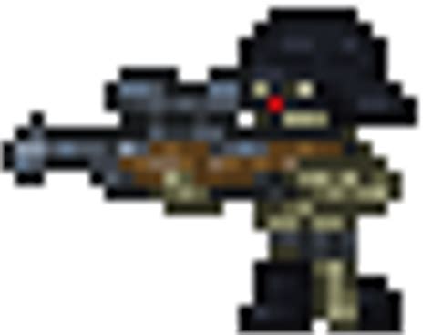Sniper skeleton terraria. Enemy banners are functional furniture items that can be placed on the underside of blocks. They are dropped by most enemies and a few critters . On the Desktop version, Console version, and Mobile version, when placed, enemy banners provide a buff to any players standing within a rectangular area of 170×125 [1] tiles centered on the banner. 