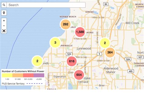 Snohomish county pud outages. We're seeing a number of outages currently in our service area. Keep up to date on outages by visiting our outage map at https://outagemap.snopud.com/. Remember to ... 