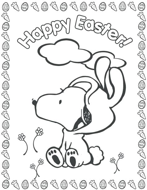 Snoopy Easter Coloring Pages Coloring Pages
