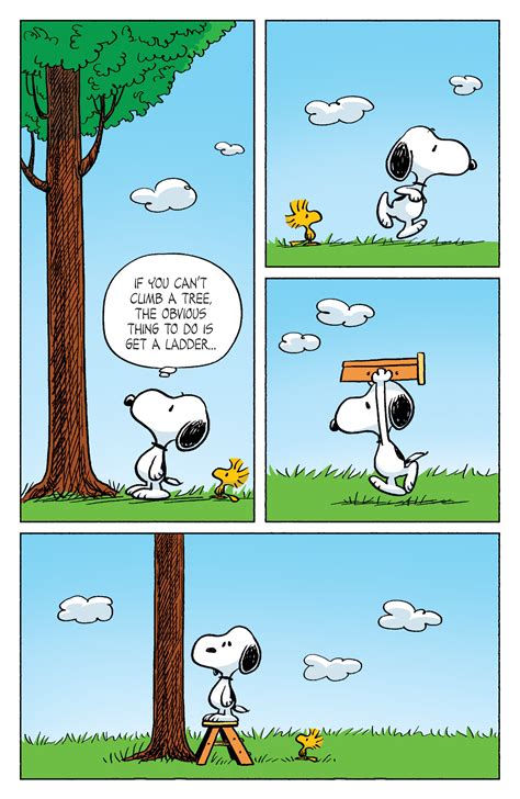 Snoopy comic strips. Peanuts: Snoopy and Woodstock. by The GoComics Team. June 08, 2017. A special collection highlighting one of the many iconic themes from Charles Schulz's … 