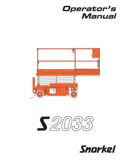 Snorkel scissor lift s2033 service manual. - Product description manual for rbs 6102.