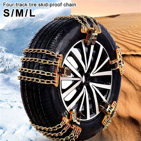 Snow Chains Anti Slip Snow Chains Emergency Anti-Skid Snow Mud Tire ...