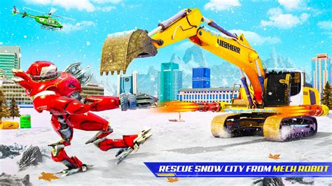 Snow Excavator Robot Car Games APK Download for Android 