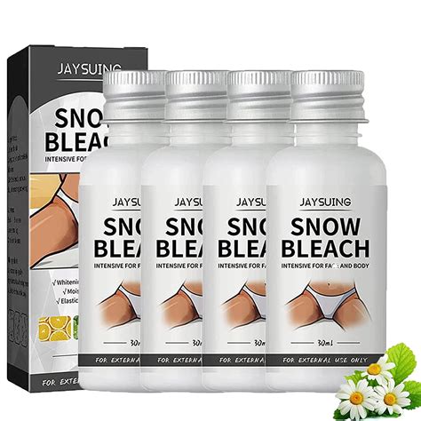 Snow bleaching. Glowhite Snow Bleach Cream Has Been Proven To:-- Provide instant whitening effect on discolored spots, including the elbows, knees, back, necklines, leg and bikini areas, face, underarms, etc.-- Contain mild ingredients with plant extracts and potent brightening agents that lighten skin tone without leaving it dry, itchy, or irritated. 